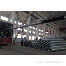 Bitumen painting at galvanized polygonal steel poste